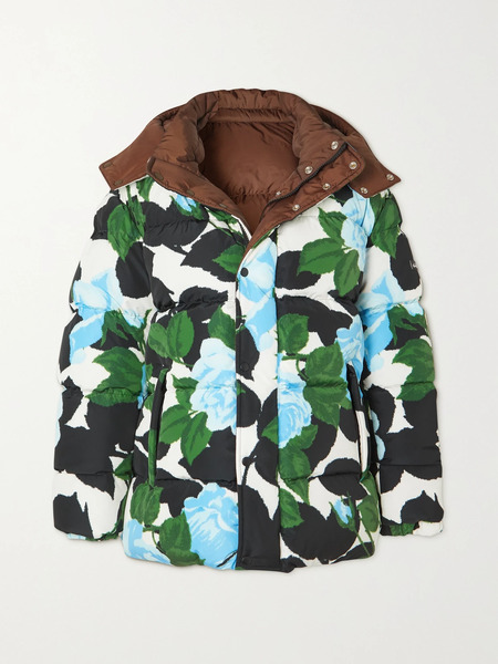  Richard Quinn   Reversible Floral Print Quilted Shell Down Jacket   Black 