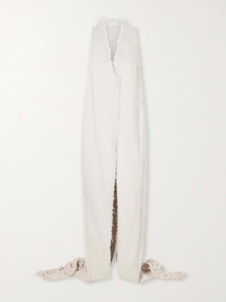  Rick Owens   Cyclops Distressed Denim Coat   White 