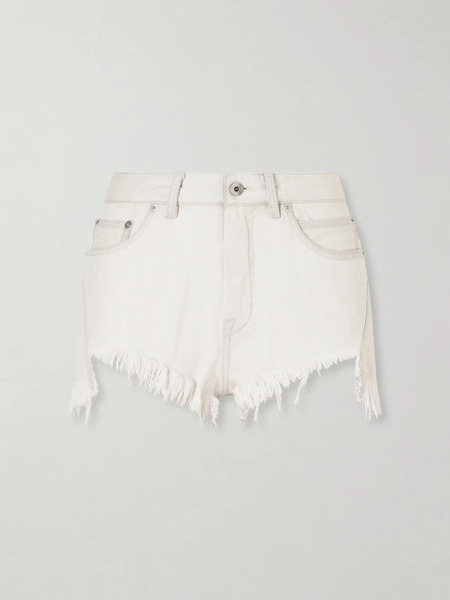  Rick Owens   Frayed Denim Shorts   Off White 