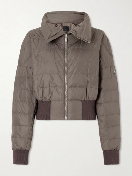  Rick Owens   + Moncler Appliquéd Quilted Shell Down Jacket   Brown 