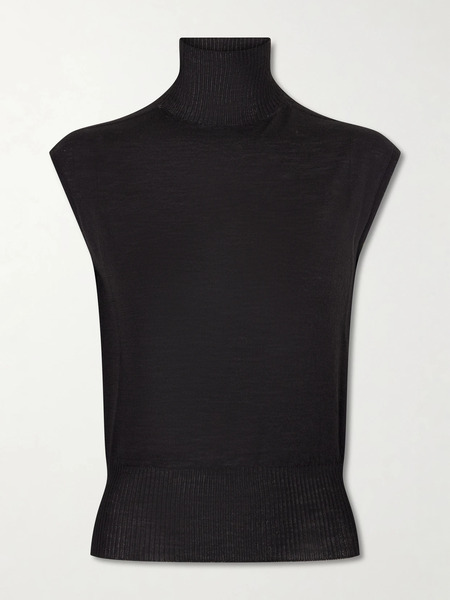  Rick Owens   Wool Turtleneck Top   Black 