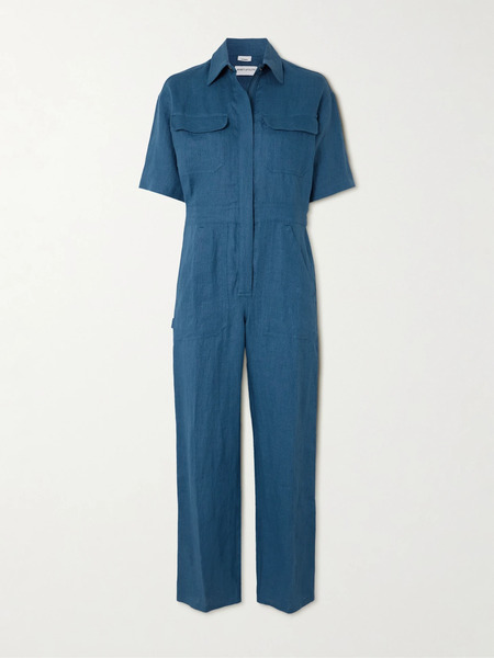  Rivet Utility   Dynamo Linen Jumpsuit   Blue 