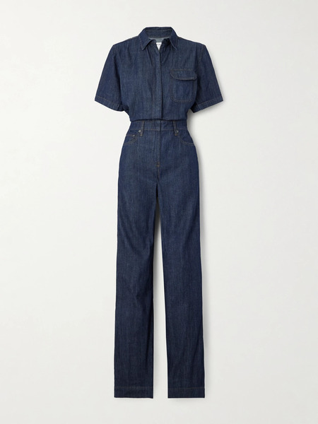  Rivet Utility   Girlfriend Denim Jumpsuit   Dark Denim 