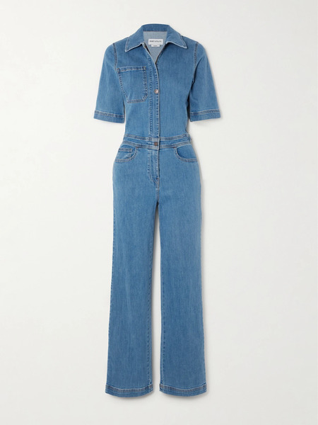  Rivet Utility   Rowdy Stretch Denim Jumpsuit   Mid Denim 