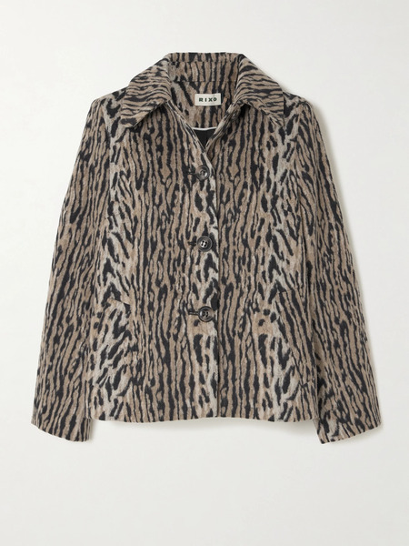  Rixo   Tommie Leopard Print Felt Jacket   Leopard Print 