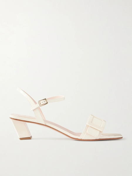  Roger Vivier   45 Buckled Leather Sandals   Off White 