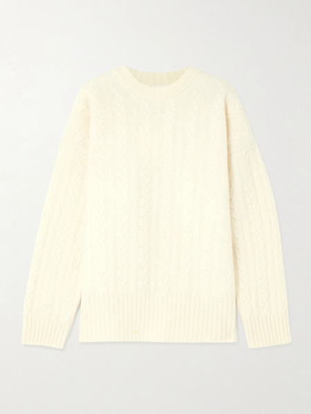  Róhe   Cable Knit Wool Sweater   Off White 