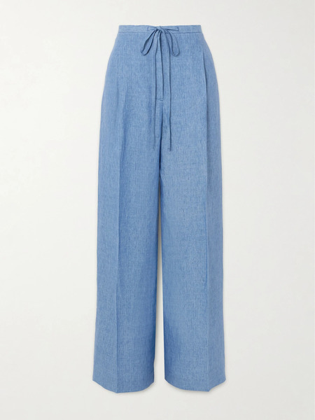  Róhe   Linen Wide Leg Pants   Blue 