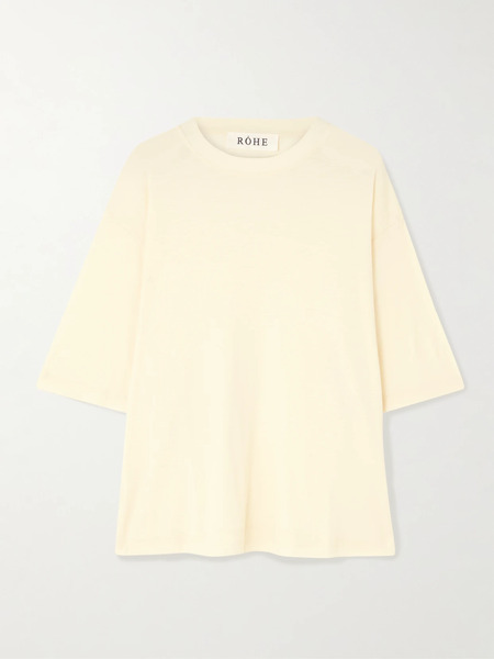  Róhe   Oversized Wool Jersey T Shirt   Off White 
