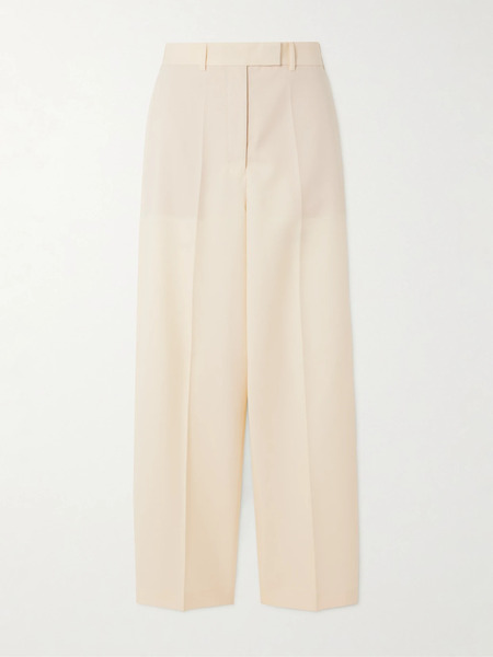 Róhe   Wool Twill Wide Leg Pants   Off White 
