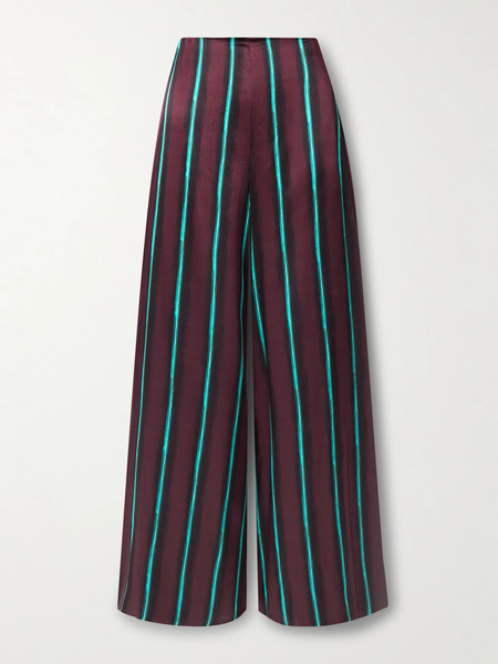  Roksanda   Arneau Striped Silk Satin Wide Leg Pants   Multi 