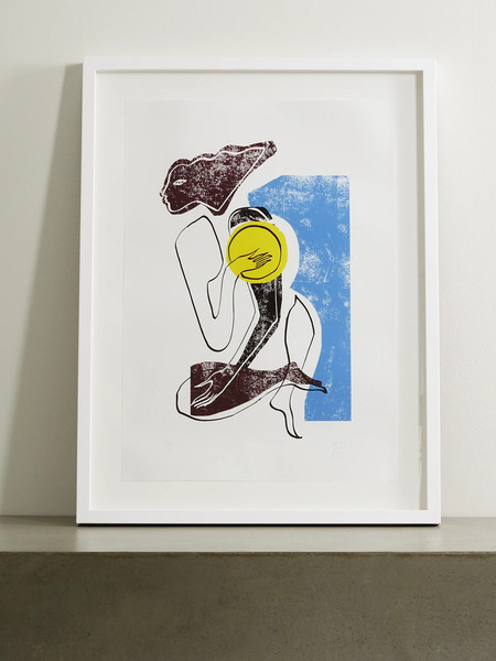  Roksanda   Cerulean Swimmer Framed Print, 23 X 33   Blue 
