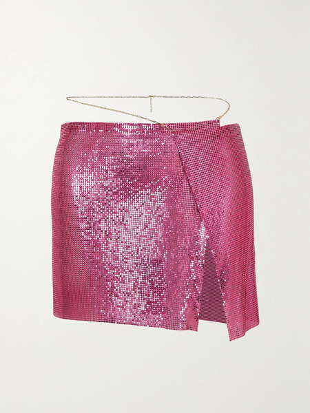  Rosantica   Mermaid Chainmail Mini Skirt   Pink 