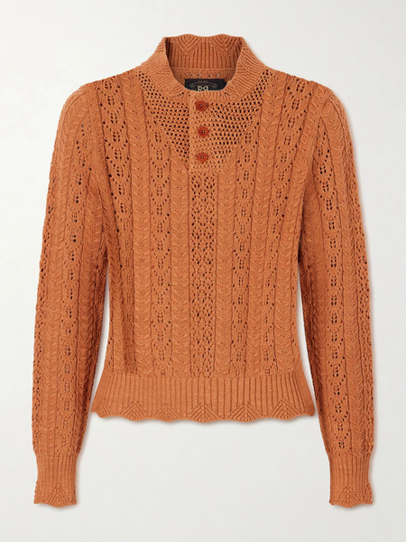  Rrl   Hannah Crocheted Cotton Sweater   Orange 