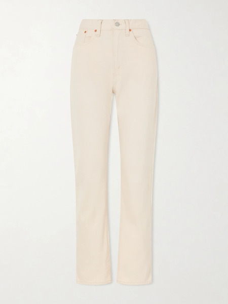  Rrl   Mid Rise Straight Leg Jeans   White 