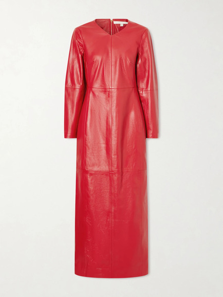  Rùadh   The Adris Leather Maxi Dress   Red 