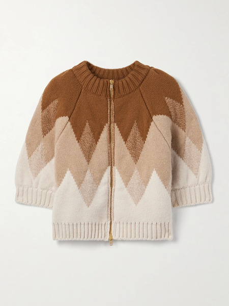  Rùadh   The Innes Argyle Jacquard Knit Wool Cardigan   Neutral 
