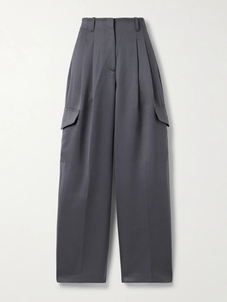  Rùadh   The Russel Pleated Wool Wide Leg Pants   Gray 