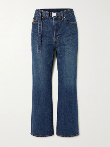  Sacai   Belted Bootcut Jeans   Blue 
