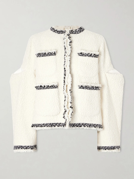  Sacai   Tweed Jacket   Off White 