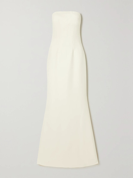  Safiyaa   Strapless Crepe Gown   Ivory 