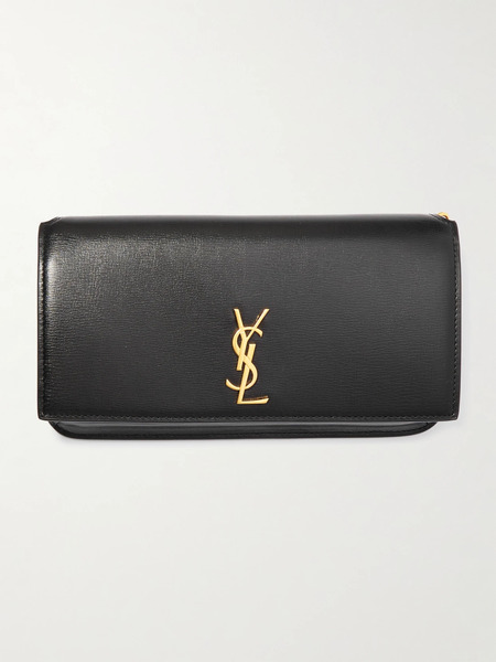  Saint Laurent   Cassandre Strap Leather Phone Case   Black 