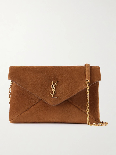  Saint Laurent   Cassandre Suede Shoulder Bag   Camel 