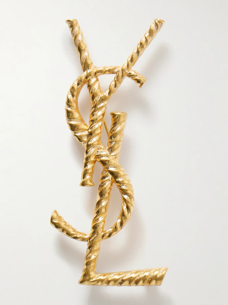  Saint Laurent   Gold Tone Brooch   One Size 