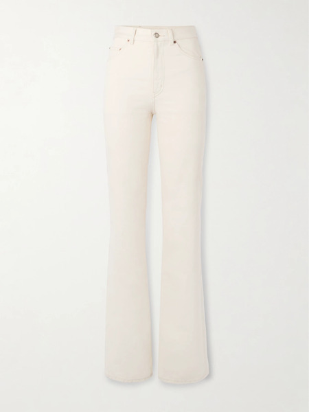  Saint Laurent   High Rise Bootcut Jeans   Off White 