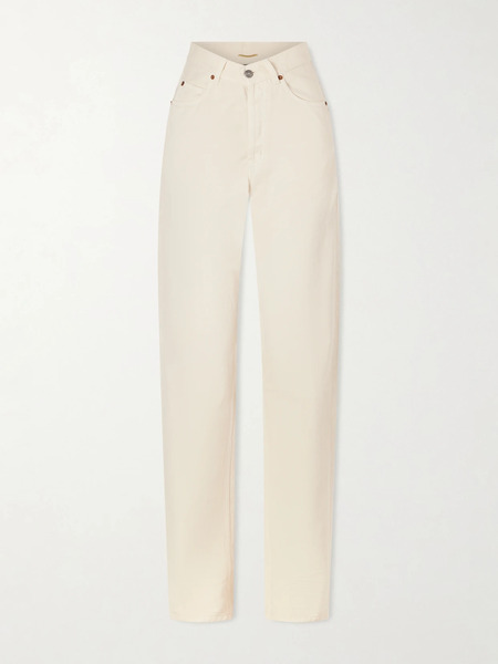  Saint Laurent   High Rise Wide Leg Jeans   Off White 