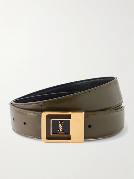  Saint Laurent   Le 66 Leather Belt   Green 