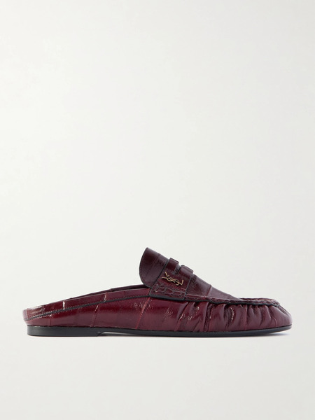  Saint Laurent   Le Loafer Eel Slippers   Burgundy 