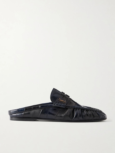  Saint Laurent   Le Loafer Logo Embellished Mules   Black 