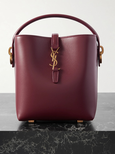  Saint Laurent   Le 37 Mini Leather Bucket Bag   Red 
