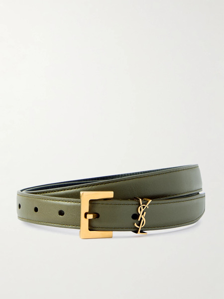  Saint Laurent   Leather Belt   Army Green 