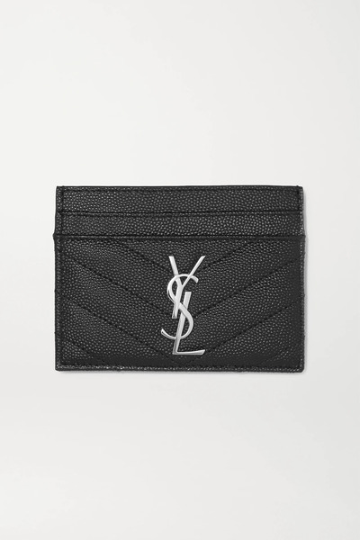  Saint Laurent   Monogramme Quilted Textured Leather Cardholder   Black 
