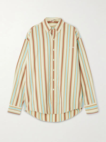  Sanderlak   Embroidered Striped Poplin Shirt   Multi 