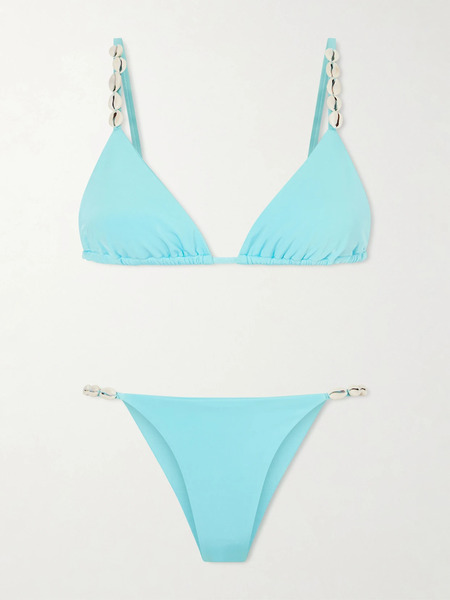  Sara Cristina   Cowries Embellished Bikini   Blue 