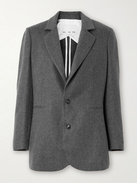  Sasuphi   Bogart Wool Blend Flannel Blazer   Gray 