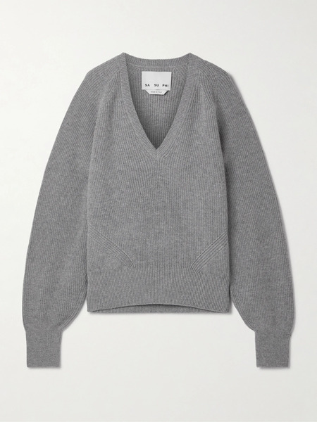 Sasuphi   Merino Wool And Cashmere Blend Sweater   Gray 
