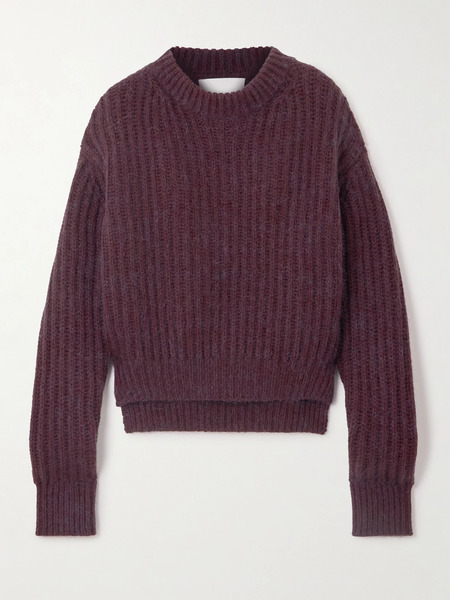  Sasuphi   Ribbed Wool Blend Sweater   Burgundy 