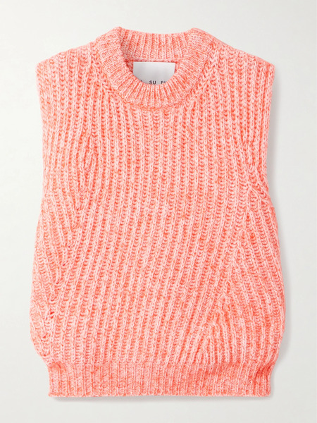  Sasuphi   Ribbed Wool Blend Vest   Orange 