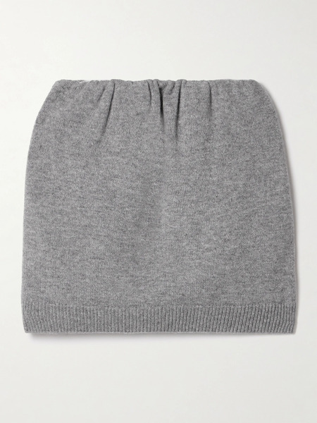  Sasuphi   Ruched Cashmere Mini Skirt   Gray 