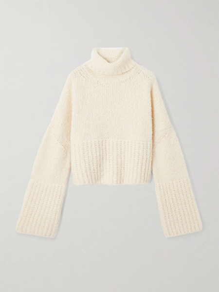  Sasuphi   Teddy Cropped Cashmere, Alpaca And Silk Blend Sweater   Ivory 