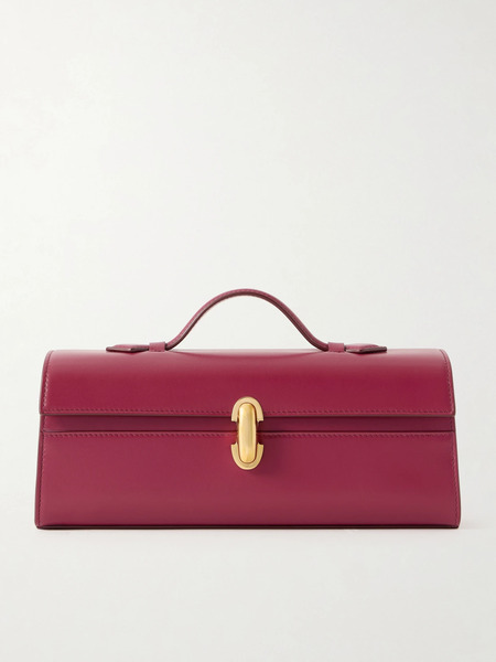  Savette   Slim Symmetry Leather Tote   Plum 