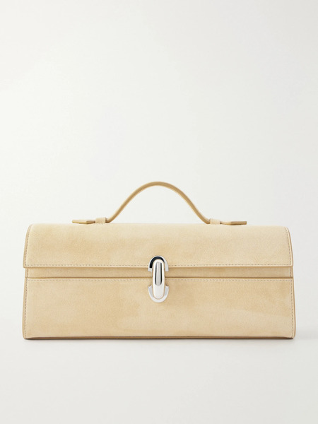  Savette   Slim Symmetry Suede Tote   Neutral 