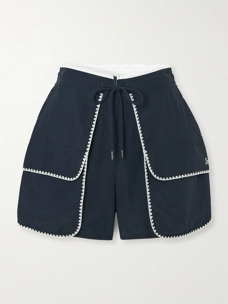  Sea   Evelyn Embroidered Shell Shorts   Navy 