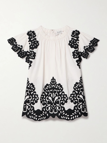  Sea   Laila Appliquéd Cotton Top   Multi 