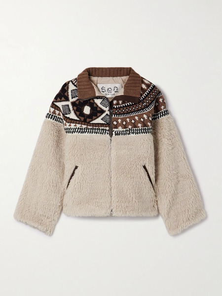  Sea   Linea Fair Isle Merino Wool And Fleece Jacket   Brown 