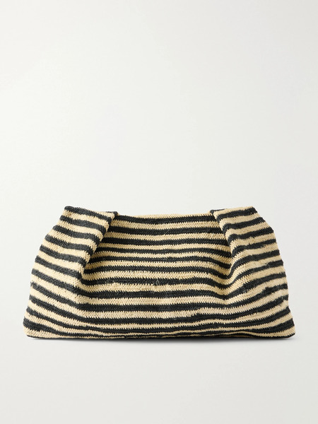  Sensi Studio   Medium Two Tone Sisal Clutch   Black 